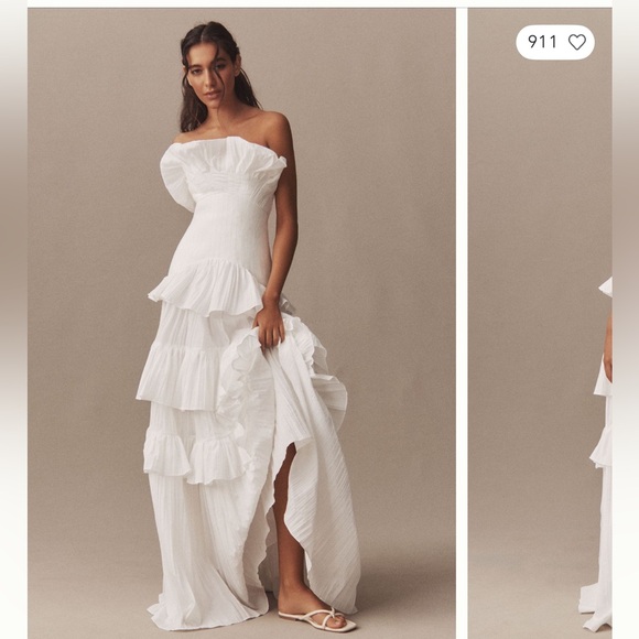 Acler Dresses & Skirts - Acler Dickinson Strapless Tiered drop-waist wedding gown dress SIZE 6 Anthro